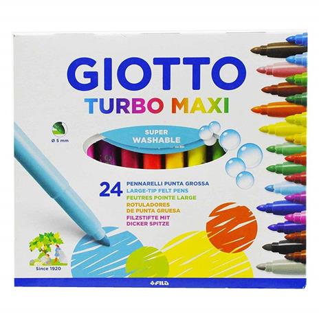 Pennarelli Giotto Turbo Maxi. Scatola 24 colori assortiti - Giotto - Cartoleria  e scuola