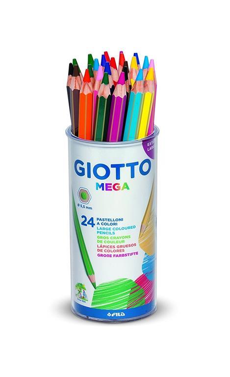 Pastelli Giotto Mega barattolo 24 matite colorate assortite - Giotto -  Cartoleria e scuola | IBS