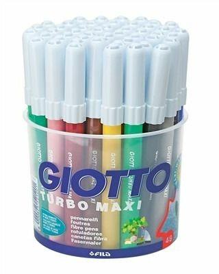 Pennarelli Giotto Turbo Maxi. Barattolo 48 colori assortiti - Giotto -  Cartoleria e scuola | IBS