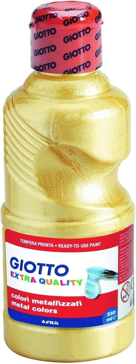 Tempera pronta Giotto qualità extra Metal. Flacone 250 ml. Oro - 2