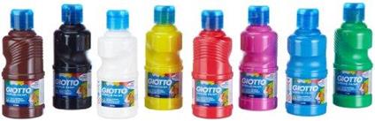 Giotto 5351 Schoolpack 8 Flaconi Tempera Pronta Acrilica, 250 ml