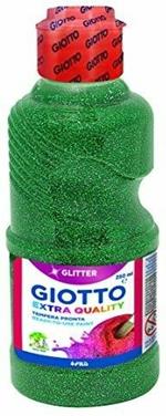 Tempera pronta Giotto qualità extra Glitter. Flacone 250 ml. Verde