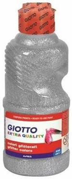 Tempera pronta Giotto qualità extra Glitter. Flacone 250 ml. Argento