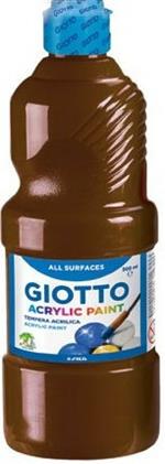 Tempera acrilica Giotto. Flacone 500 ml. Marrone