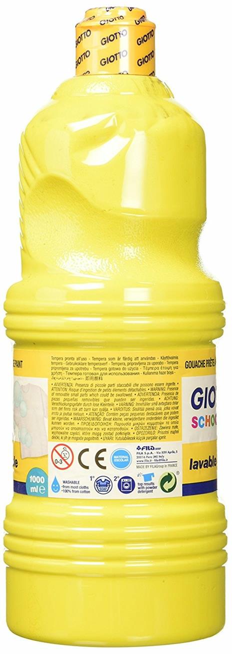 Tempera pronta Giotto School Paint. Flacone 1000 ml. Giallo primario - 4