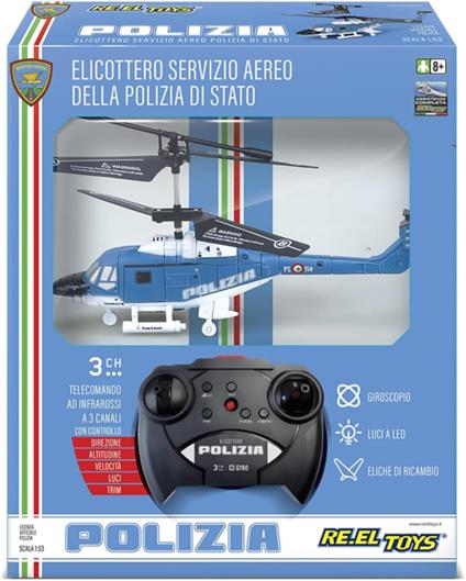 Elicottero R/C Polizia con Giroscopio - Modello Radiocomandato di Precisione