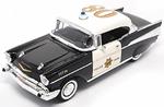 Lucky Die Cast 1957 Chevrolet Bel Air Police Chief Car Nero