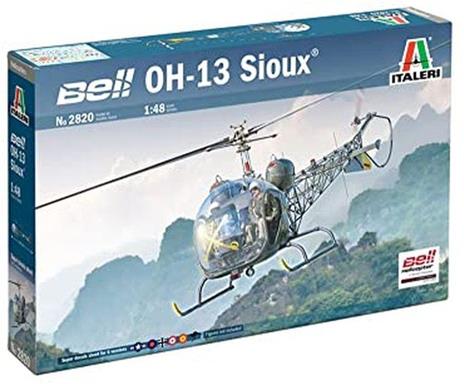 Italeri 2820 OH-13 Scout Korean War, scala 1:48, plastic model kit, modello in plastica da montare, modellismo, elicottero, Grigio