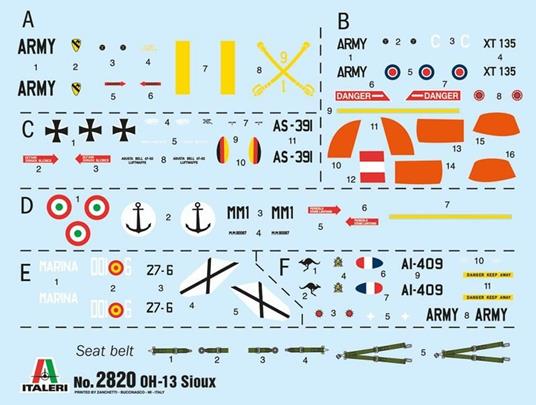 Italeri 2820 OH-13 Scout Korean War, scala 1:48, plastic model kit, modello in plastica da montare, modellismo, elicottero, Grigio - 4