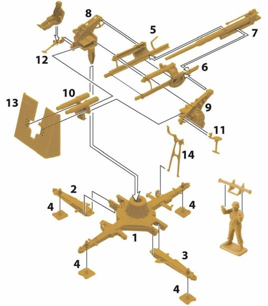 Italeri IT7512 88 cm FLAK 37 GUN W/CREW KIT 1:72 Modellino - 4