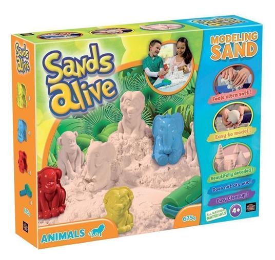 Sands Alive. Super Sabbia. Animali. Vaschetta Con Sabbia, 3 Formine + 1 Attrezzo - 3