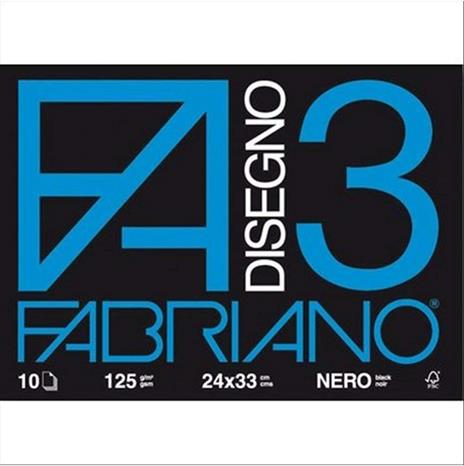 Album da disegno Fabriano FA3 Nero 10 fogli - 24x33 cm - 2