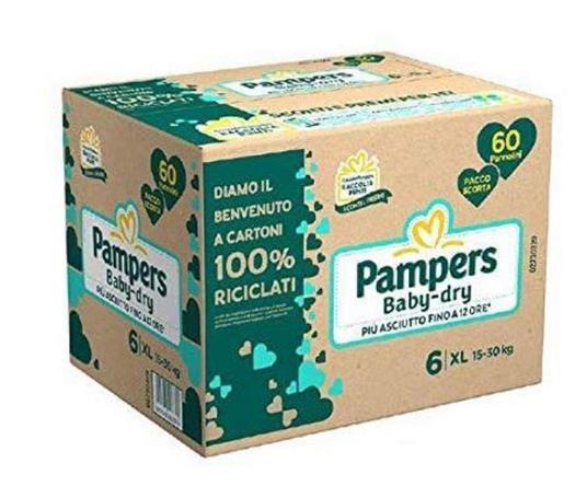 Baby Dry Quadripack Pannolini Taglia 6 Misura Offerta 60 Pannolini -  Pampers - Per la culla e il passeggino - Giocattoli | IBS