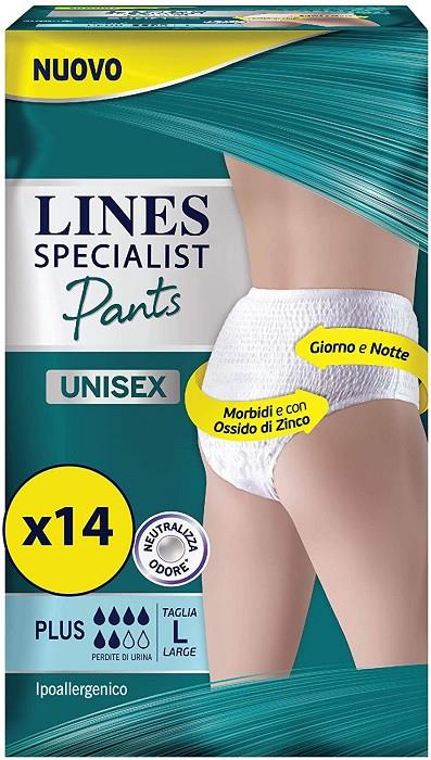 Lines Specialist Pants Plus Unisex 14 Assorbenti per Incontinenza Uomo e  Donna Taglia L - Pampers - Per la culla e il passeggino - Giocattoli | IBS