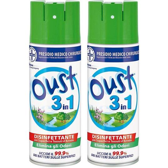 2x Oust 3in1 Spray Deodorante Disinfettante Superfici e Tessuti Promo pack  2pz - Oust - Idee regalo | IBS