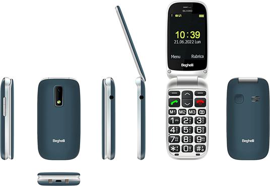 Beghelli Salvalavita Phone SLV20, Cellulare per anziani GSM a conchiglia  con tasto e funzione SOS. Facile da usare con tasti grandi retroilluminati,  caratteri grandi e volume suoneria alto. - Beghelli - Telefonia