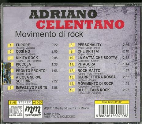 Movimento di rock - CD Audio di Adriano Celentano - 2