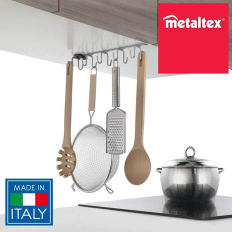 Metaltex All In All In- sottoripiano Multiuso, Filo Ferro, Grigio Metallizzato, 8x28x6 - 5