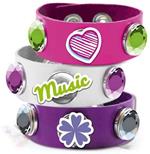 Violetta. V-Bracelet Click And Charm. Braccialetto Slap Bianco / Rosa / Viola