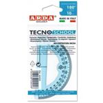 Goniometro ARDA Linea Tecnoschool polistirolo termoresistente azzurro trasparente 180° 10 cm - 404SS