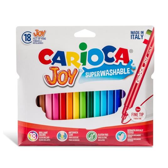 Pennarelli Carioca Joy. Confezione 18 colori assortiti - Carioca -  Cartoleria e scuola | IBS