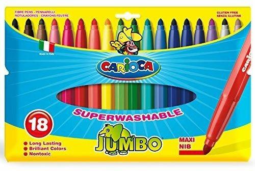Pennarelli Carioca Jumbo. Confezione 18 colori assortiti - Carioca -  Cartoleria e scuola | IBS