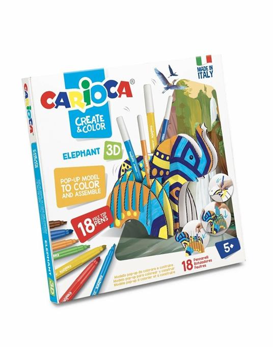 Carioca Create and Color. Elefante 3D - Carioca - Pittura - Giocattoli
