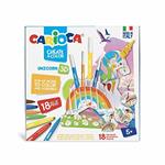 Carioca create & color unicorn 3d con 18 pennarelli punta fine