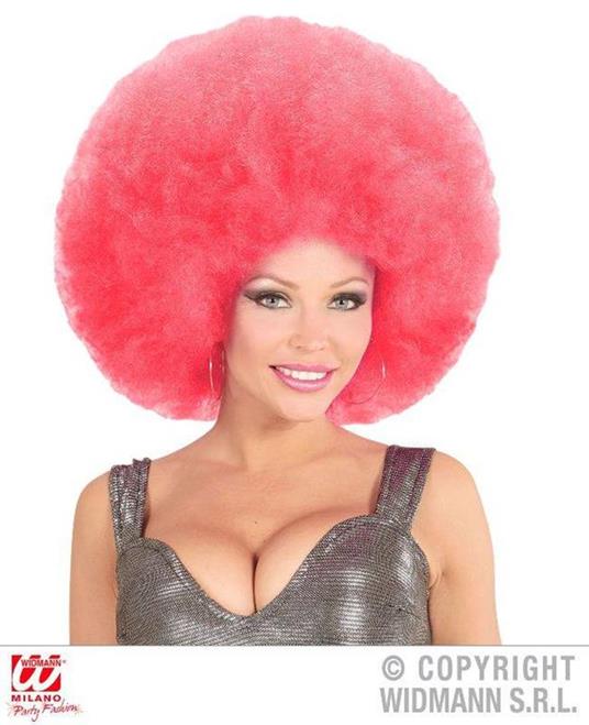 Parrucca afro sovradimensionata rosa