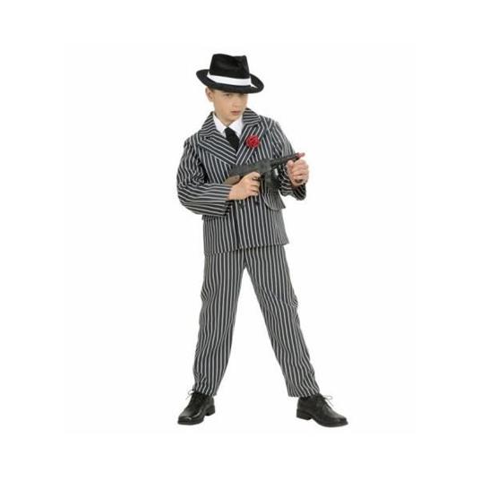 Costume Gangster Gessato Bambino Taglia 8-10 anni 140 cm - 7