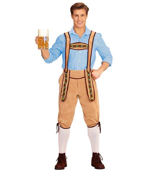 Uomo Bavarese Lederhosen Beige M/L 50/52/54 - 2