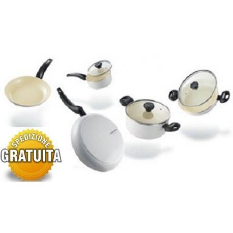 Moneta set 8 pezzi batteria ad alto spessore ceramica 01 - alluflon-Moneta  - Idee regalo | IBS