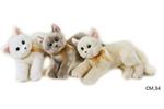 Lelly Gatto sdraiato di peluche 34 cm con ricamo Paw (marrone)