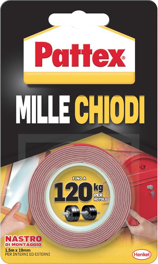 Pattex Millechiodi tape Rot nastro adesivo di montaggio extraforte 19 mm x  1.5 m - Pattex - Cartoleria e scuola | IBS