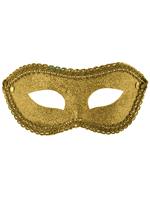 Maschera Oro In Plastica Con Glitter