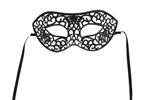 Maschera In Plastica Intagliata Con Glitter Neri