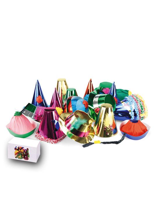 50 Cappelli Grandi Metallizzati In Carta H.Cm.10/25 Ca. Mod.Ass. - Carnival  Toys - Idee regalo | IBS