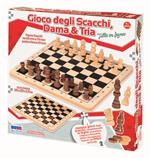 Ronchi Supertoys Gioco Tria Giochi da Tavolo Dama/Scacchi, Multicolore, 8004817104670