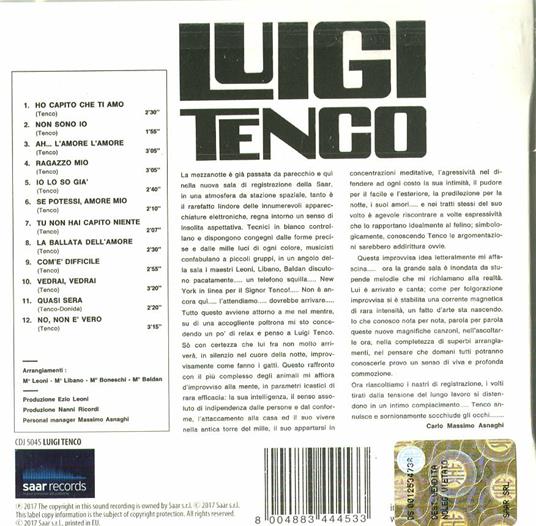 Luigi Tenco - CD Audio di Luigi Tenco - 2