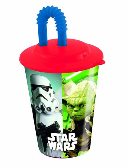 Bicchiere Con Cannuccia Plastica Star Wars