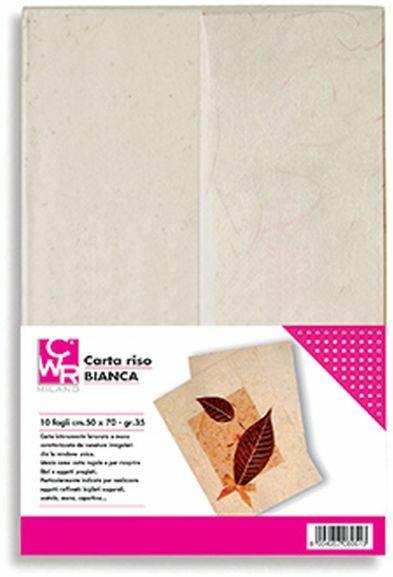 Carta Riso Gr.25 Busta 10 Fg. Cm.50x70 - Bianco