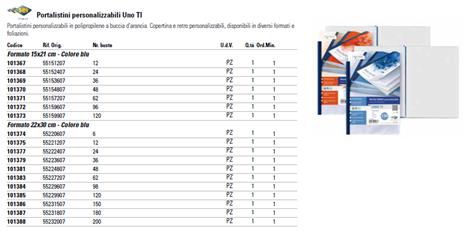 Portalistini in PP Sei Rota Uno TI - PP buccia - 36 buste A4 blu 55223607 - 2