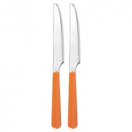 Excelsa, set 2 coltelli tavola arancio, in acciaio inox nickel free