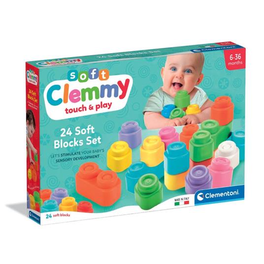 Clemmy set 24 Soft Blocks. Clementoni (14707) - Clementoni - Clemmy - Primi  giochi - Giocattoli