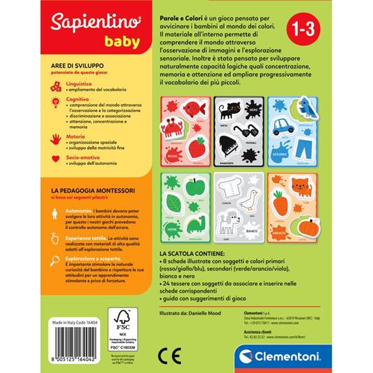 Sapientino Baby Montessori - Parole e colori - Clementoni - Lettura e  scrittura - Giocattoli