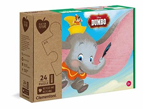 Clementoni Play For Future Disney Dumbo 24 pezzi materiali 100% riciclati Made in Italy, puzzle bambini 3 anni+, 20261