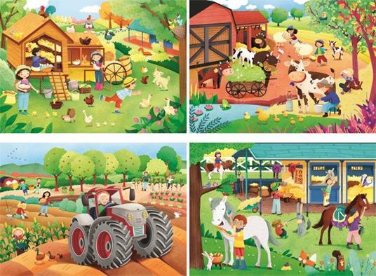 Clementoni- Supercolor-Puzzle La Fattoria, 2 x 20 + 2 x 60 Pezzi, Colore Multicolore, 21304 - 2