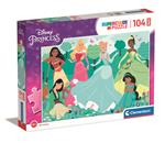 Clementoni  supercolor puzzle disney princess  104 maxi pezzi