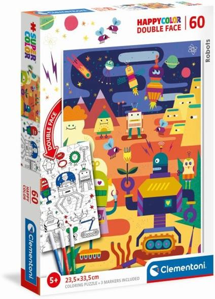 Clementoni Puzzle Happy Colour 60 Pz Robots