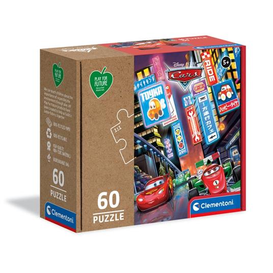 Clementoni Play For Future Disney Pixar Cars 60 pezzi materiali 100% riciclati Made in Italy, puzzle bambini 5 anni+, 26999